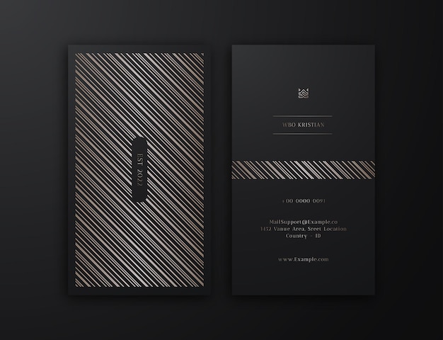 Elegent dark gold luxury vertical business card editierbare vorlage