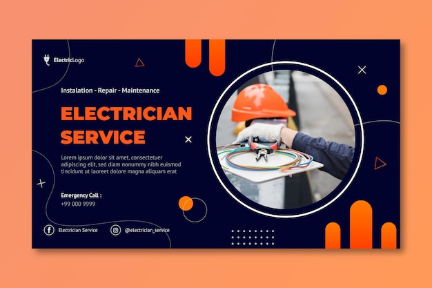 Vektor elektriker-service-banner-vorlage