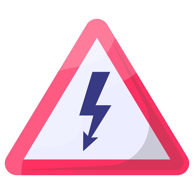 Elektrische Gefahr Rotes Dreieck-Konzept, Hochspannung oder Donnerbolzen-Vektor-Icon-Design