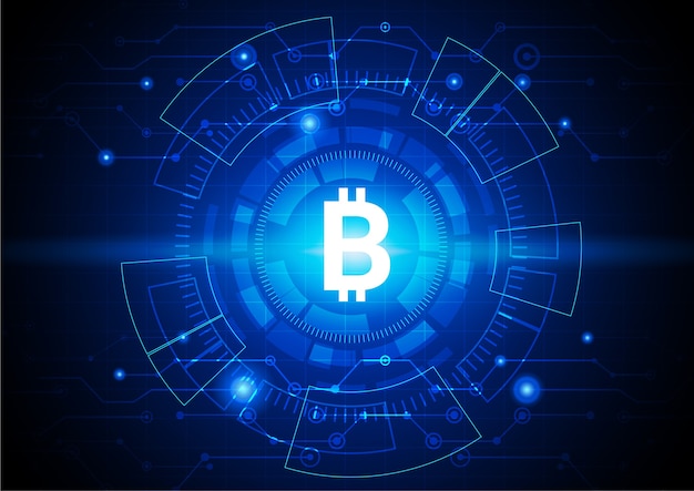 Elektrischer Begriffshintergrund Bitcoin
