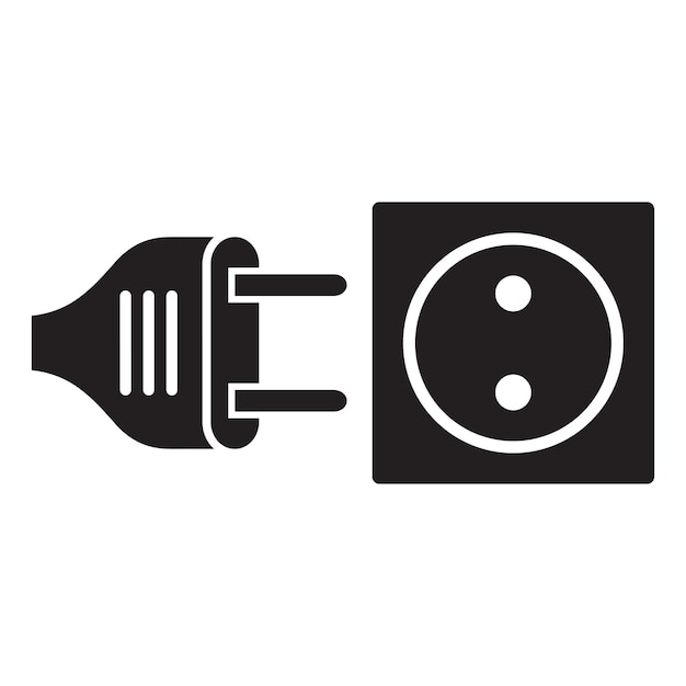 Vektor elektrischer stecker-icon-vektor im trendigen design