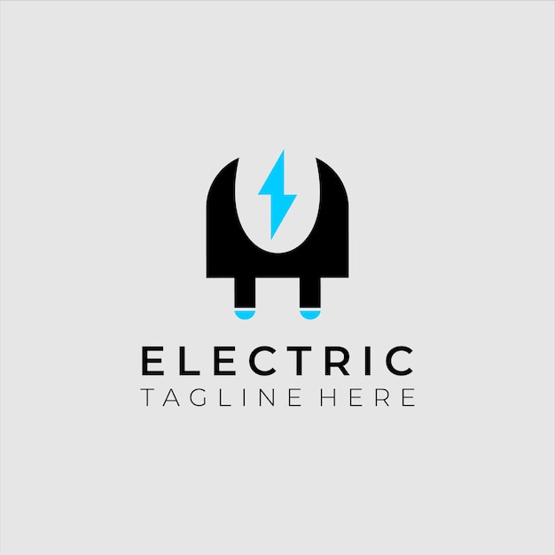 Elektrischer stecker in logo-design-vektorvorlage