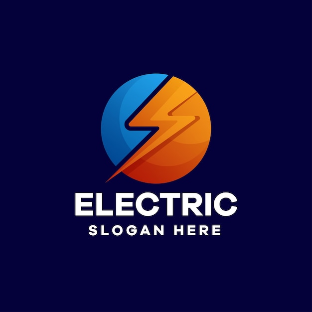 Elektrisches logo-design mit farbverlauf