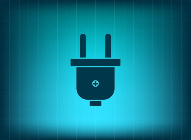 Elektrisches Steckdosensymbol Vektorillustration auf blauem Hintergrund Eps 10