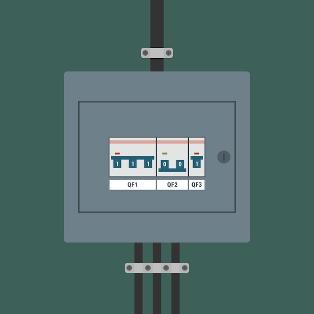 Elektro-Schalterpanel mit montierten Geräten