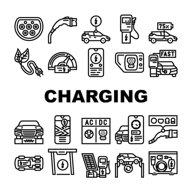 Vektor-autobatterie mit verbundenen klemmen linienskizze illustration