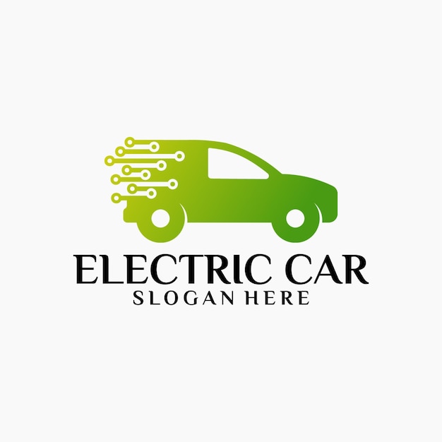 Vektor elektroauto-technologie-logo-vorlage entwirft vektorillustration