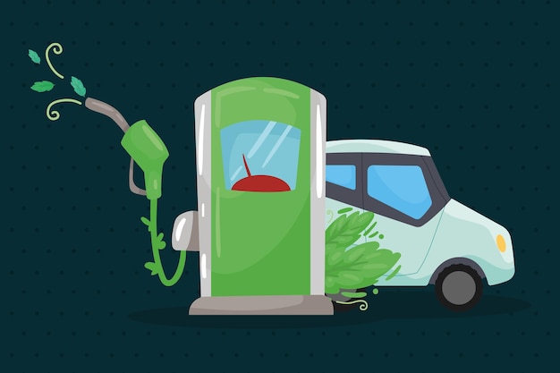 Elektroauto und öko-kraftstoff