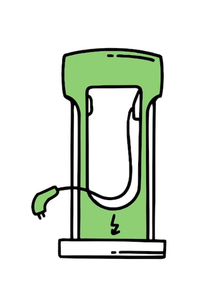 Elektrobetankung CO2-Klimawandel-Konzept grüne Energie Vektor-Doodle