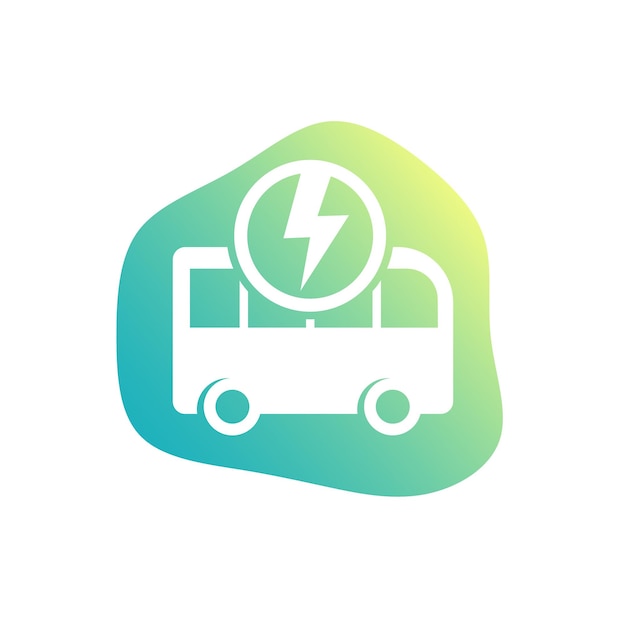 Elektrobus-symbol, grüner transportvektor