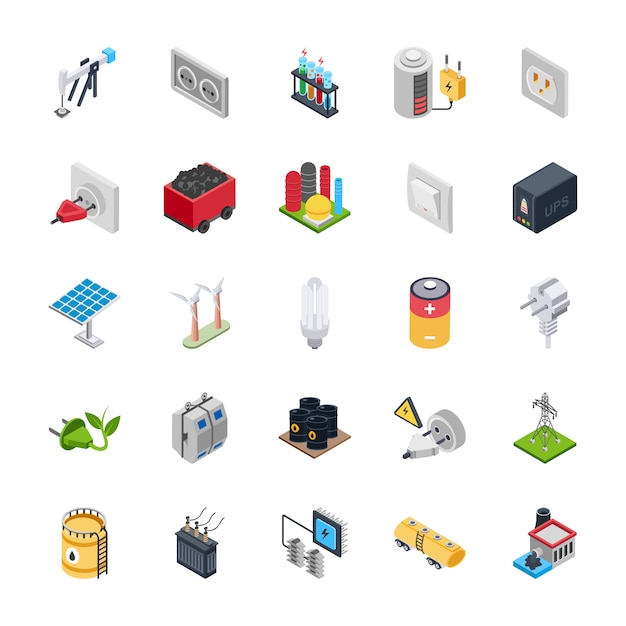 Elektroenergie Icons Set