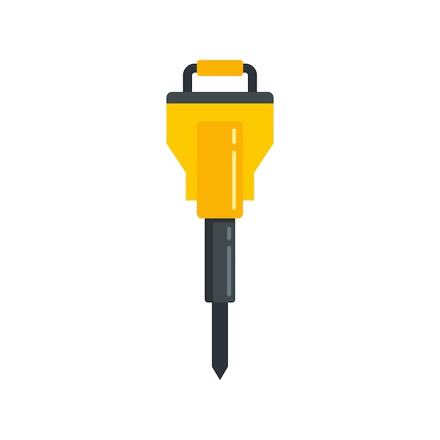 Elektrohammer-Symbol Flache Darstellung des Elektrohammer-Vektorsymbols isoliert auf weißem Hintergrund