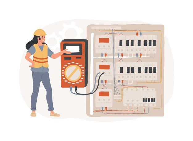 Vektor elektrotechnische isolierte konzeptvektorillustration