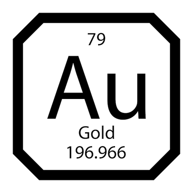 Vektor element des periodensystems chemisches symbol aurum molekül chemie vektor atom symbol