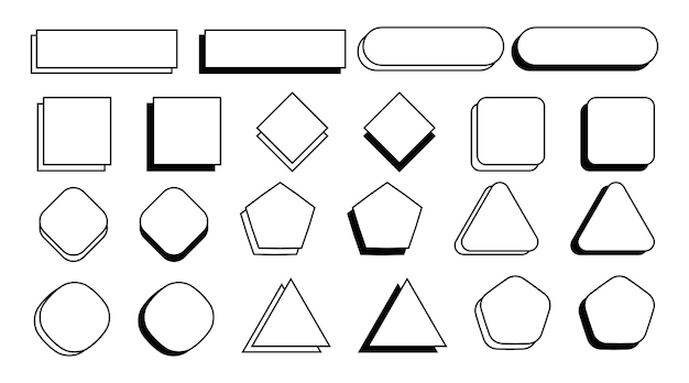 Vektor elementdesignsatz für geometrische formen symbol mit geometrischem design in form und linie