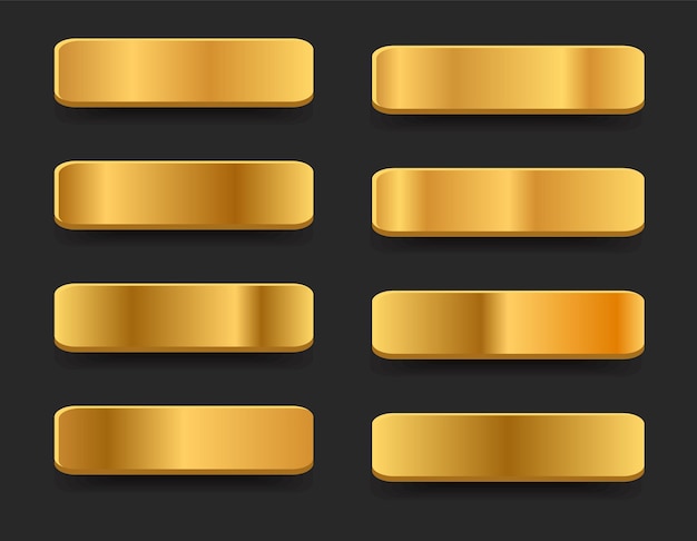 Elemente der Gold-Gradient-Farbpalette