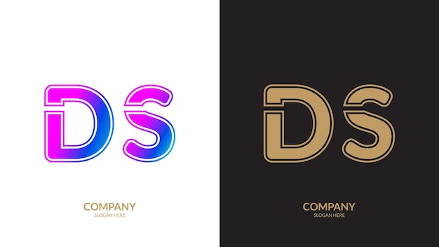 Elemente der Vorlage für die Gestaltung des Buchstaben-Logos des DS-Logos