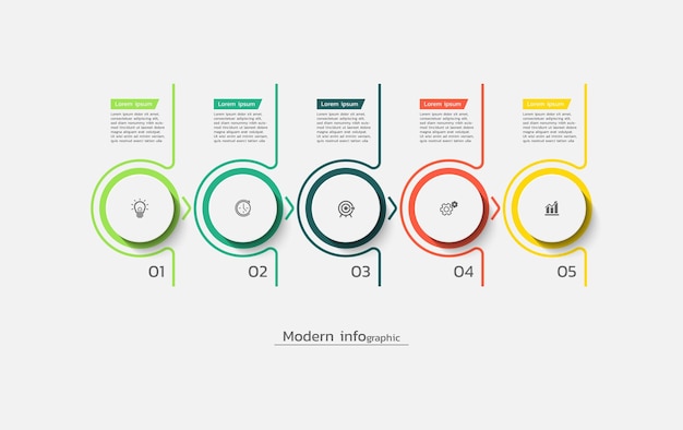 Elemente des Kreises der modernen Infografik-Geschäftsvorlage