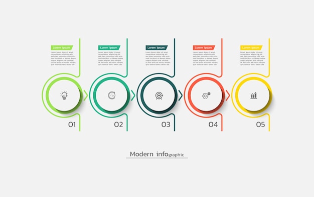 Vektor elemente des kreises der modernen infografik-geschäftsvorlage