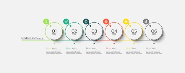 Vektor elemente des kreises der modernen infografik-geschäftsvorlage