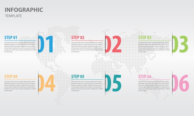 Elemente nummer infografik 6 optionen