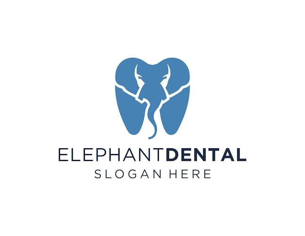 Elephant dental-logo-design erstellt mit der corel draw 2018-anwendung mit weißem hintergrund