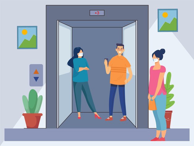 Elevator-Konzept-Illustration stilvoll und schön