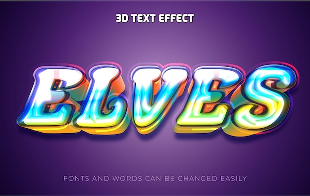 Elfen magischer 3D-Texteffektstil