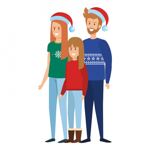 Elternpaar mit Tochterweihnachtsfeier