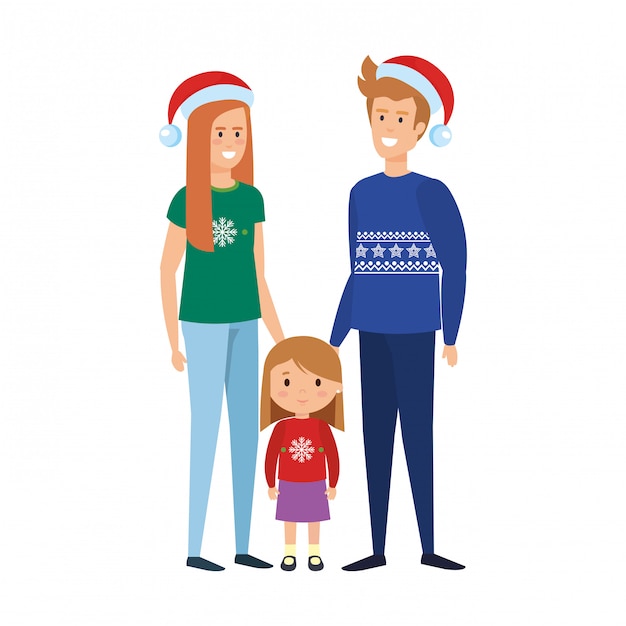 Elternpaar mit Tochterweihnachtsfeier