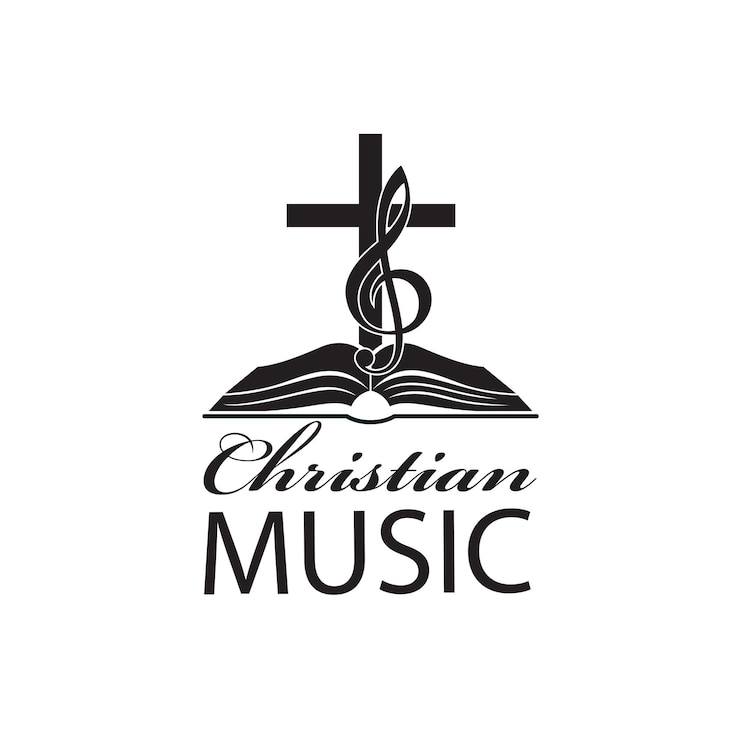 Vektor emblem der christlichen musik