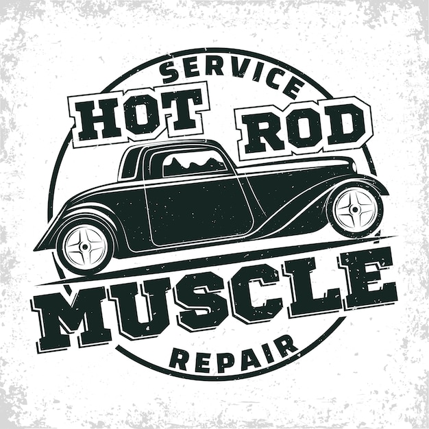 Emblem der muscle-car-reparatur- und serviceorganisation