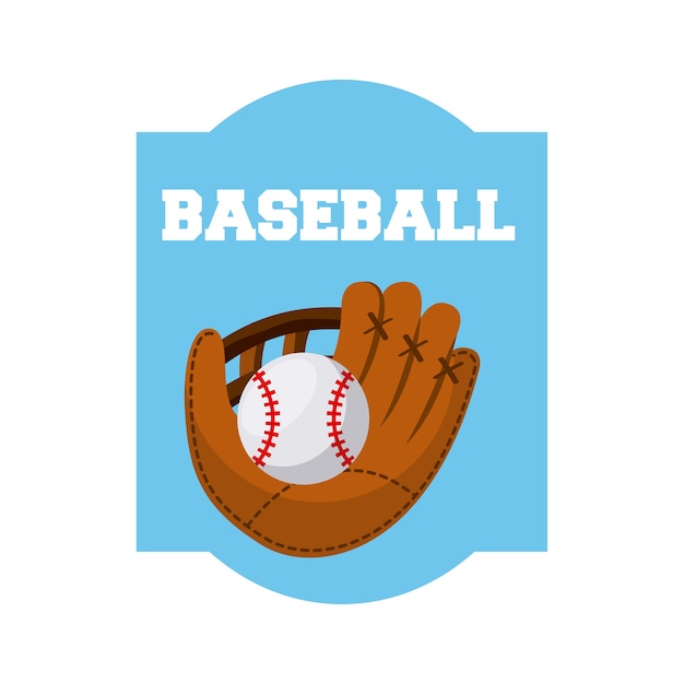 Emblem des baseballsports mit ball- und handschuhikone