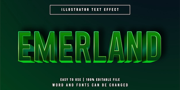 Vektor emerland editable text effect-schriftstile