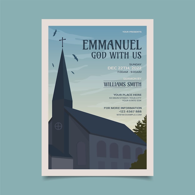 Vektor emmanuel church flyer-vorlage