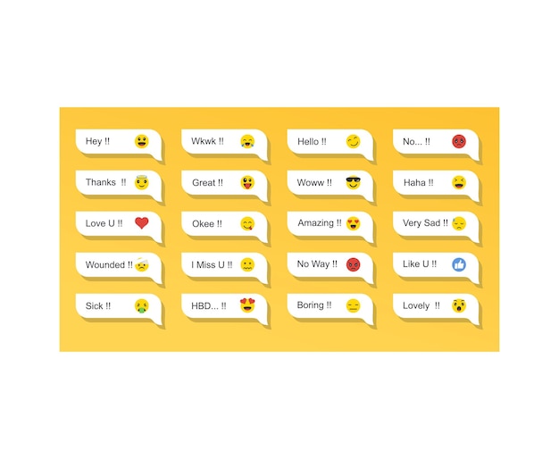 Emoji-Chat-Bubbles sind eine lustige Social-Media-Ausdrucksform