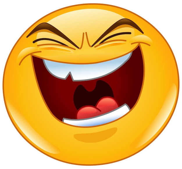 Emoji-Emotikon mit einem bösen Lachen