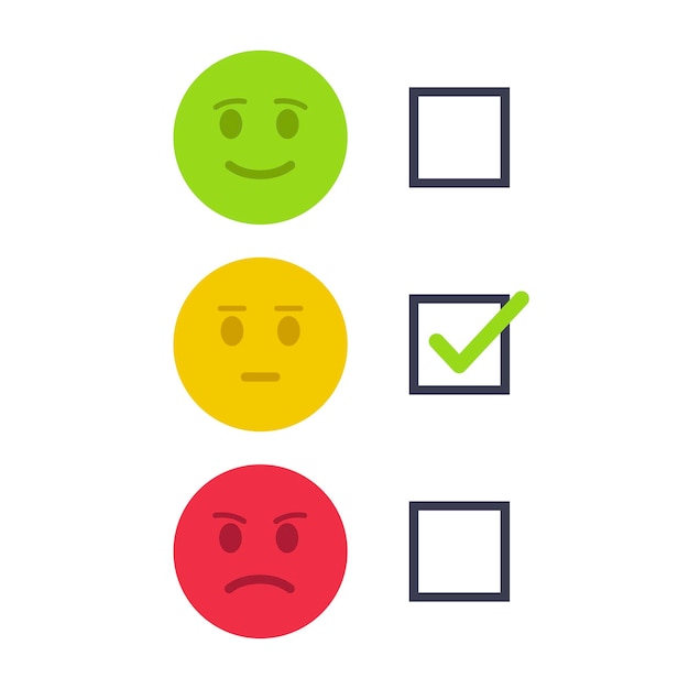 Emoji-Feedback-Auswahlkästen