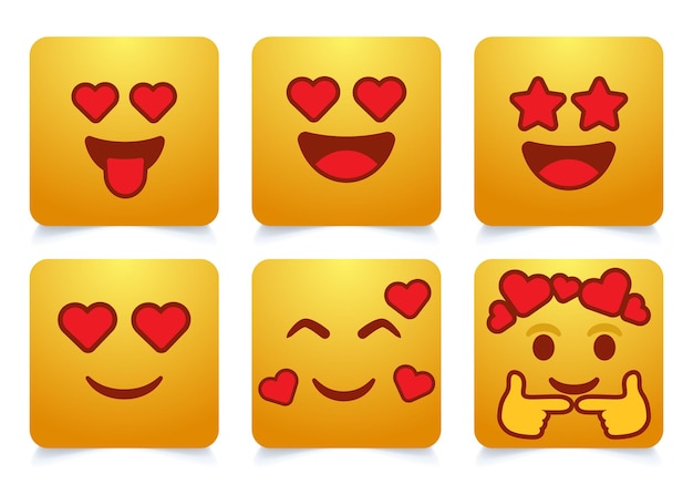 Emoji Gesicht Emotion Emojis Vektor Cartoon Emojis Set Emoticons Reaktion für soziale Medien