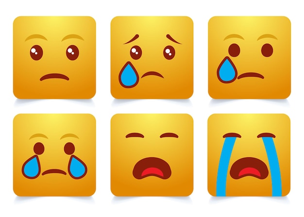 Emoji gesicht emotion emojis vektor cartoon emojis set emoticons reaktion für soziale medien