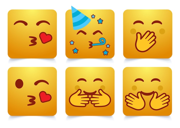 Vektor emoji gesicht emotion emojis vektor cartoon emojis set emoticons reaktion für soziale medien