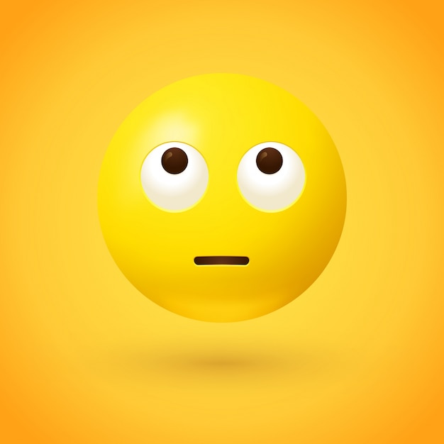 Emoji gesicht mit rollenden augen