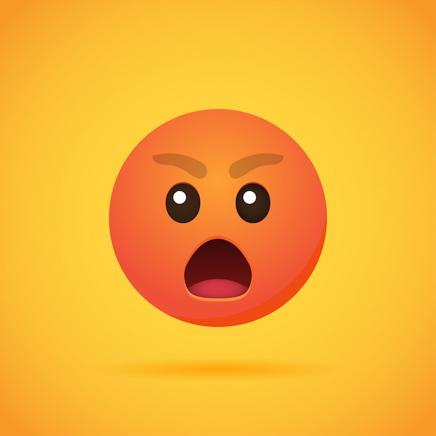 Emojis lächeln der emoticonkarikatur für social media auf orange. illustration