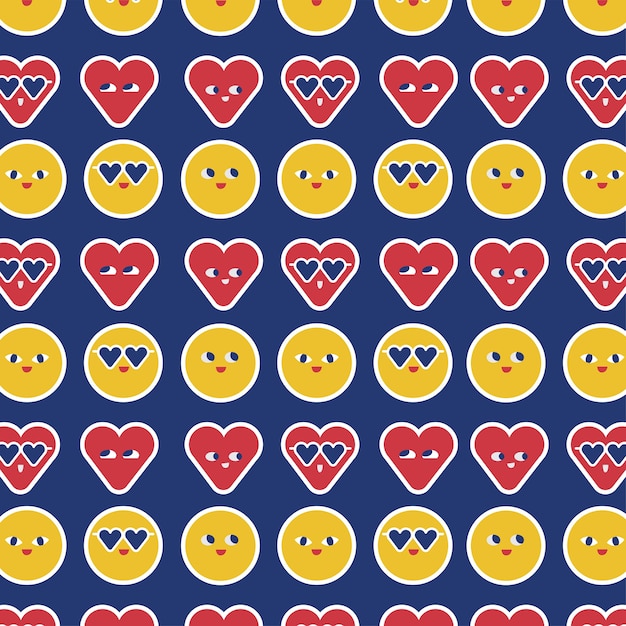 Vektor emojis nahtloses muster