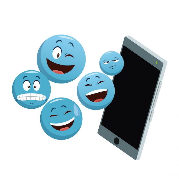 Vektor emojis smartphone-chat-symbole