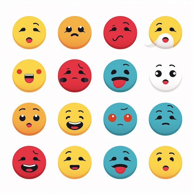 Emoticon vektor gesicht symbol zeichen symbol ausdruck sammlung gelb glücklich emotion lächeln i