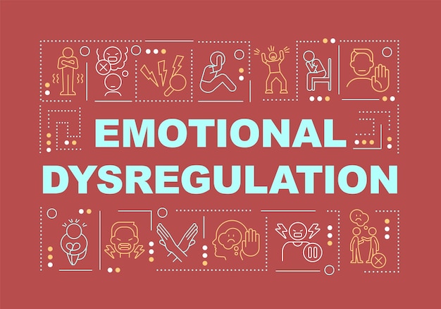 Emotionale dysregulation wortkonzepte rote fahne