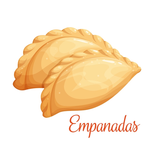 Vektor empanadas oder gebratene kuchenillustration