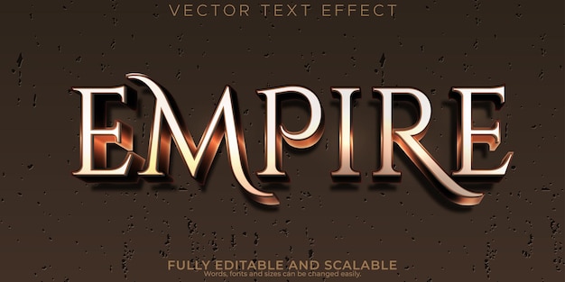 Empire warrior texteffekt bearbeitbarer metallic- und ritterschriftstil