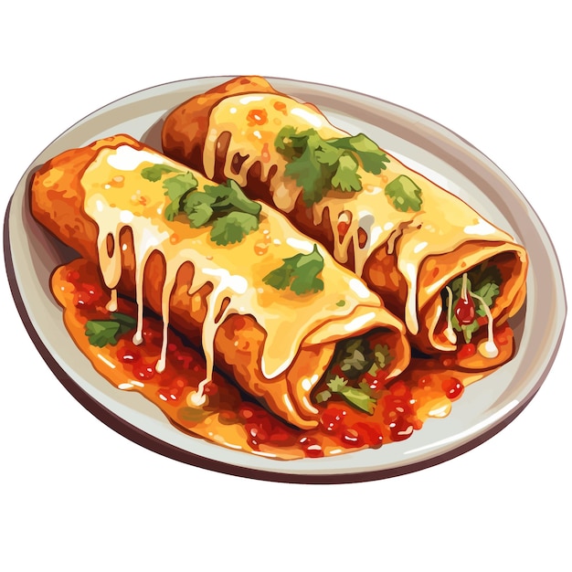 Vektor enchilada-vektor-clipart mit weißem hintergrund